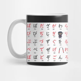 Ninja Hiragana Chart With Phonetic Variations Mug